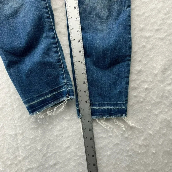Abercrombie & Fitch Jeans Women's Sz 25 Blue Harper Ankle Cropped Raw Hem Denim - Picture 5 of 12